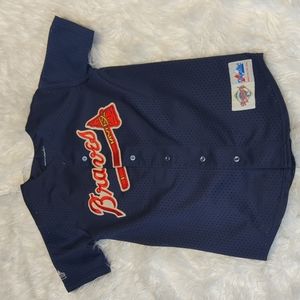 Majestic Atlanta Braves Jersey Youth Size Small (See measurements in photos)